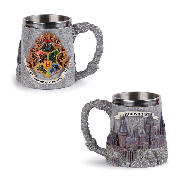 Harry Pottyer 3D Bierkrug Hogwarts Schule Krug Logo Wappen XXL Bierglas Tasse Geschenkbox